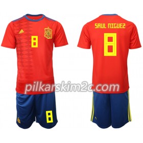 Koszulka Hiszpania SAUL NIGUES 8 Dziecięca Główna Koszulki Piłkarskie 2019 Krótki Rękaw